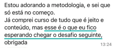 Depoimento de participante do desafio