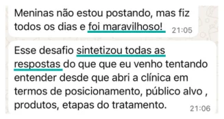 Depoimento de participante do desafio