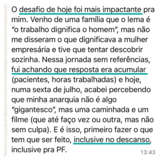 Depoimento de participante do desafio