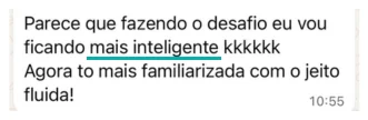 Depoimento de participante do desafio